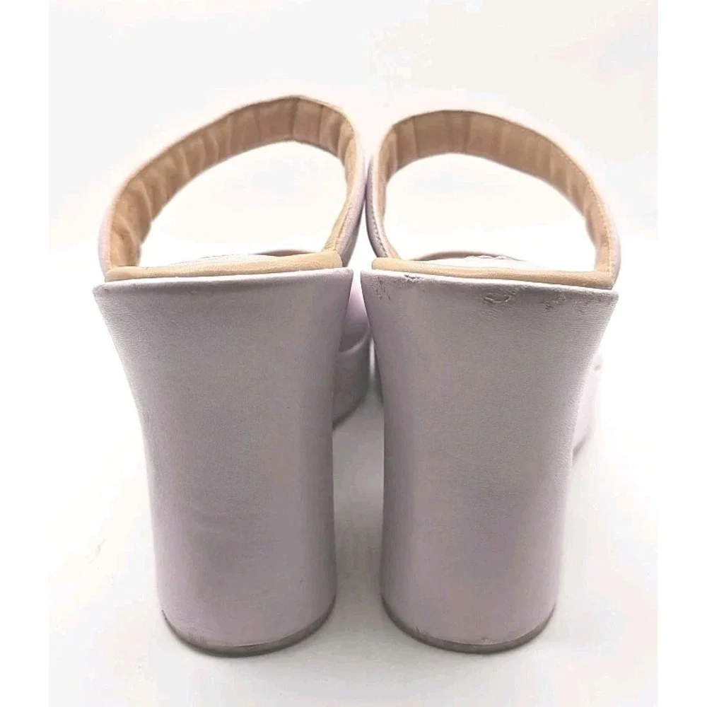 Zara Soft Pink Leather Platform Sandals Sz 7‎ Lilac Oriental Soft Girl #167
